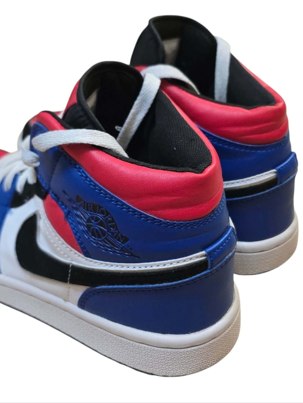 Nike Air Jordan 1 Mid “Top 3” Red Blue Black White Size 8 Mens - Picture 3 of 8
